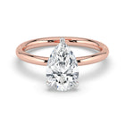 The Celeste Ring - Pear Solitaire with Hidden Halo