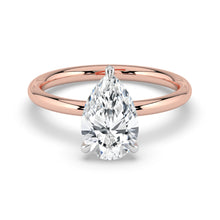 The Celeste Ring - Pear Solitaire with Hidden Halo
