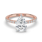 The Phoenix Ring - Pear Solitaire with Hidden Halo & Pavé Band