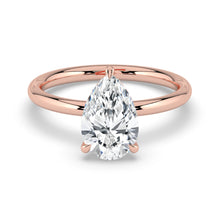 The Celeste Ring - Pear Solitaire with Hidden Halo