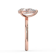 The Celeste Ring — Pear Solitaire with Hidden Halo Lab-Grown Diamond Engagement Ring in Rose Gold | The Jewel Concierge