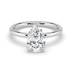 The Celeste Ring - Pear Solitaire with Hidden Halo