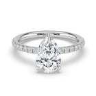 The Phoenix Ring - Pear Solitaire with Hidden Halo & Pavé Band