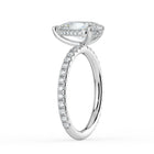 The Phoenix Ring — Pear Solitaire with Hidden Halo & Pavé Band Lab-Grown Diamond Engagement Ring in White Gold | The Jewel Concierge