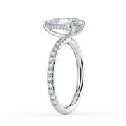 The Phoenix Ring — Pear Solitaire with Hidden Halo & Pavé Band Lab-Grown Diamond Engagement Ring in White Gold | The Jewel Concierge