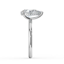 The Celeste Ring - Pear Solitaire with Hidden Halo