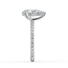 The Phoenix Ring - Pear Solitaire with Hidden Halo & Pavé Band