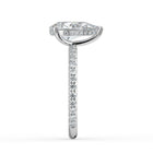 The Phoenix Ring — Pear Solitaire with Hidden Halo & Pavé Band Lab-Grown Diamond Engagement Ring in White Gold | The Jewel Concierge
