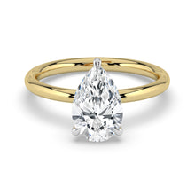 The Celeste Ring - Pear Solitaire with Hidden Halo