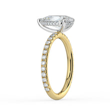 The Phoenix Ring - Pear Solitaire with Hidden Halo & Pavé Band
