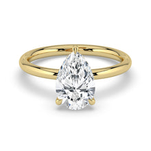 The Celeste Ring - Pear Solitaire with Hidden Halo