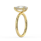 The Celeste Ring - Pear Solitaire with Hidden Halo