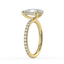 The Phoenix Ring - Pear Solitaire with Hidden Halo & Pavé Band