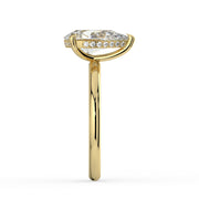 The Celeste Ring — Pear Solitaire with Hidden Halo Lab-Grown Diamond Engagement Ring in Yellow Gold | The Jewel Concierge