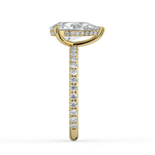 The Phoenix Ring - Pear Solitaire with Hidden Halo & Pavé Band