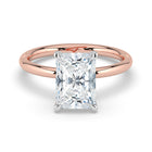 The Celeste Ring - Radiant Solitaire with Hidden Halo