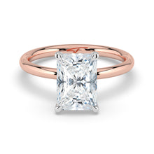 The Celeste Ring - Radiant Solitaire with Hidden Halo