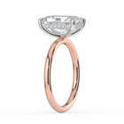 The Celeste Ring - Radiant Solitaire with Hidden Halo