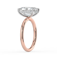 The Celeste Ring - Radiant Solitaire with Hidden Halo