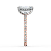 The Phoenix Ring – Radiant Solitaire with Hidden Halo & Pavé Band – The Jewel Concierge