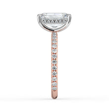 The Phoenix Ring - Radiant Solitaire with Hidden Halo & Pavé Band