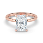 The Celeste Ring - Radiant Solitaire with Hidden Halo