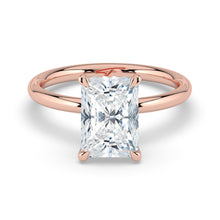 The Celeste Ring - Radiant Solitaire with Hidden Halo