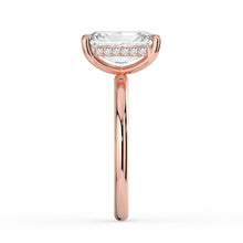 The Celeste Ring - Radiant Solitaire with Hidden Halo