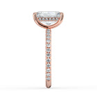 The Phoenix Ring - Radiant Solitaire with Hidden Halo & Pavé Band