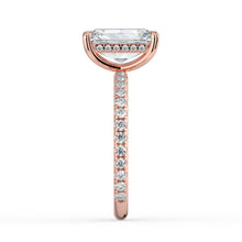 The Phoenix Ring - Radiant Solitaire with Hidden Halo & Pavé Band