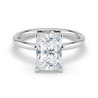The Celeste Ring - Radiant Solitaire with Hidden Halo