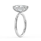 The Celeste Ring - Radiant Solitaire with Hidden Halo