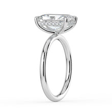 The Celeste Ring - Radiant Solitaire with Hidden Halo