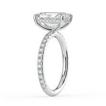 The Phoenix Ring - Radiant Solitaire with Hidden Halo & Pavé Band