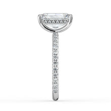 The Phoenix Ring - Radiant Solitaire with Hidden Halo & Pavé Band