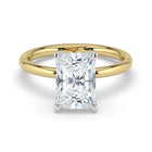 The Celeste Ring - Radiant Solitaire with Hidden Halo