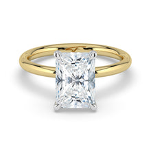The Celeste Ring - Radiant Solitaire with Hidden Halo