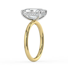 The Celeste Ring - Radiant Solitaire with Hidden Halo