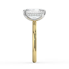 The Celeste Ring - Radiant Solitaire with Hidden Halo
