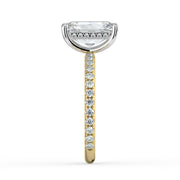 The Phoenix Ring – Radiant Solitaire with Hidden Halo & Pavé Band in Platinum – The Jewel Concierge