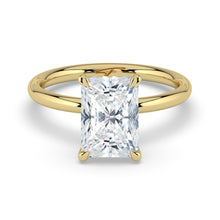 The Celeste Ring - Radiant Solitaire with Hidden Halo