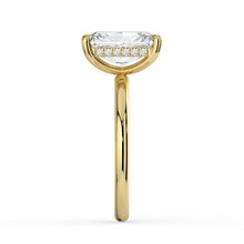 The Celeste Ring - Radiant Solitaire with Hidden Halo