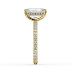 The Phoenix Ring - Radiant Solitaire with Hidden Halo & Pavé Band