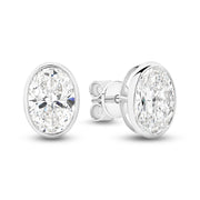 The Aurelia Earrings - Oval Bezel Studs