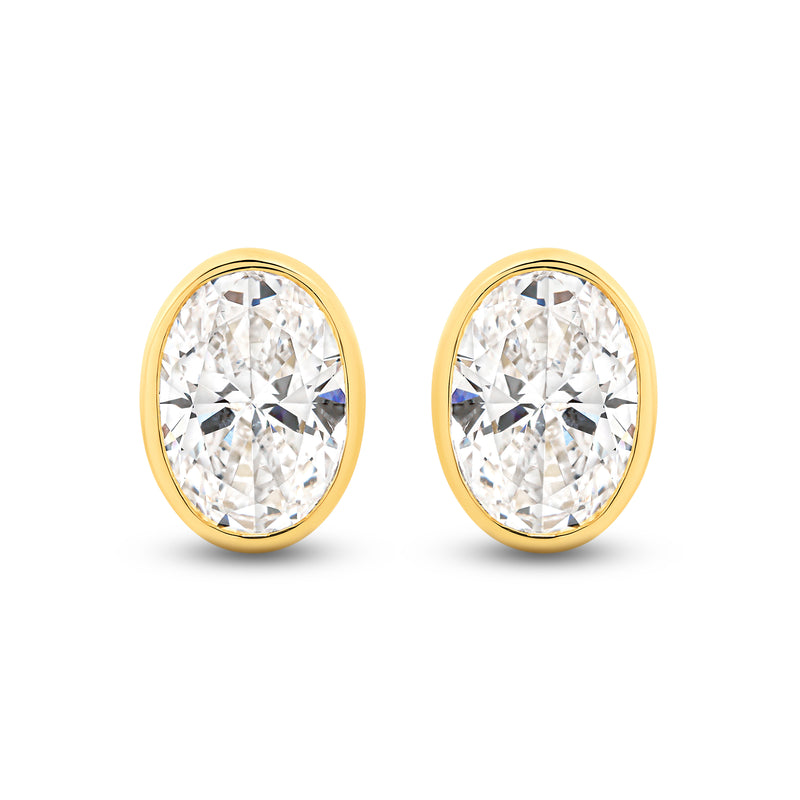 The Aurelia Earrings - Oval Bezel Studs