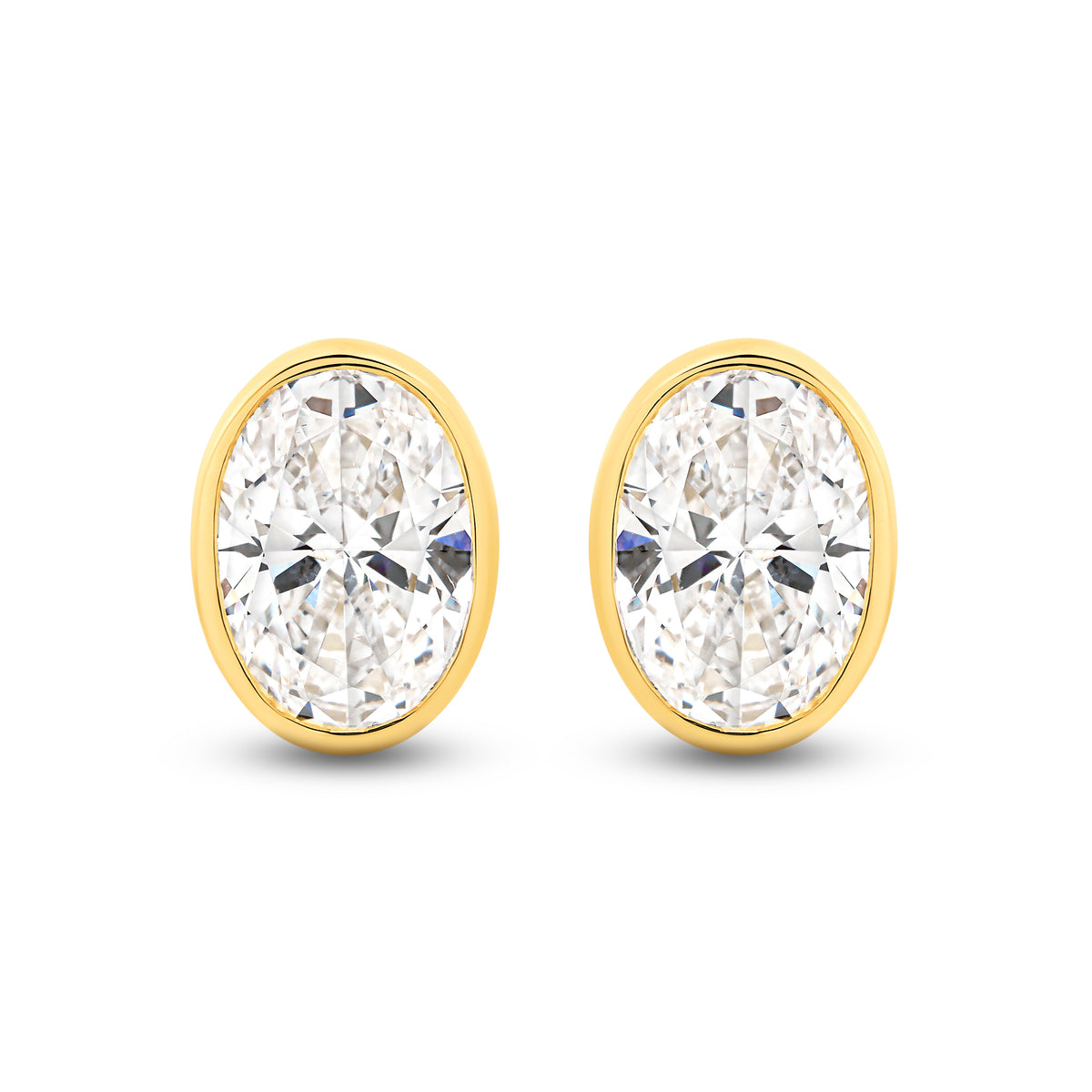 The Aurelia Earrings - Oval Bezel Studs