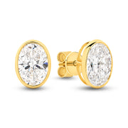 The Aurelia Earrings - Oval Bezel Studs