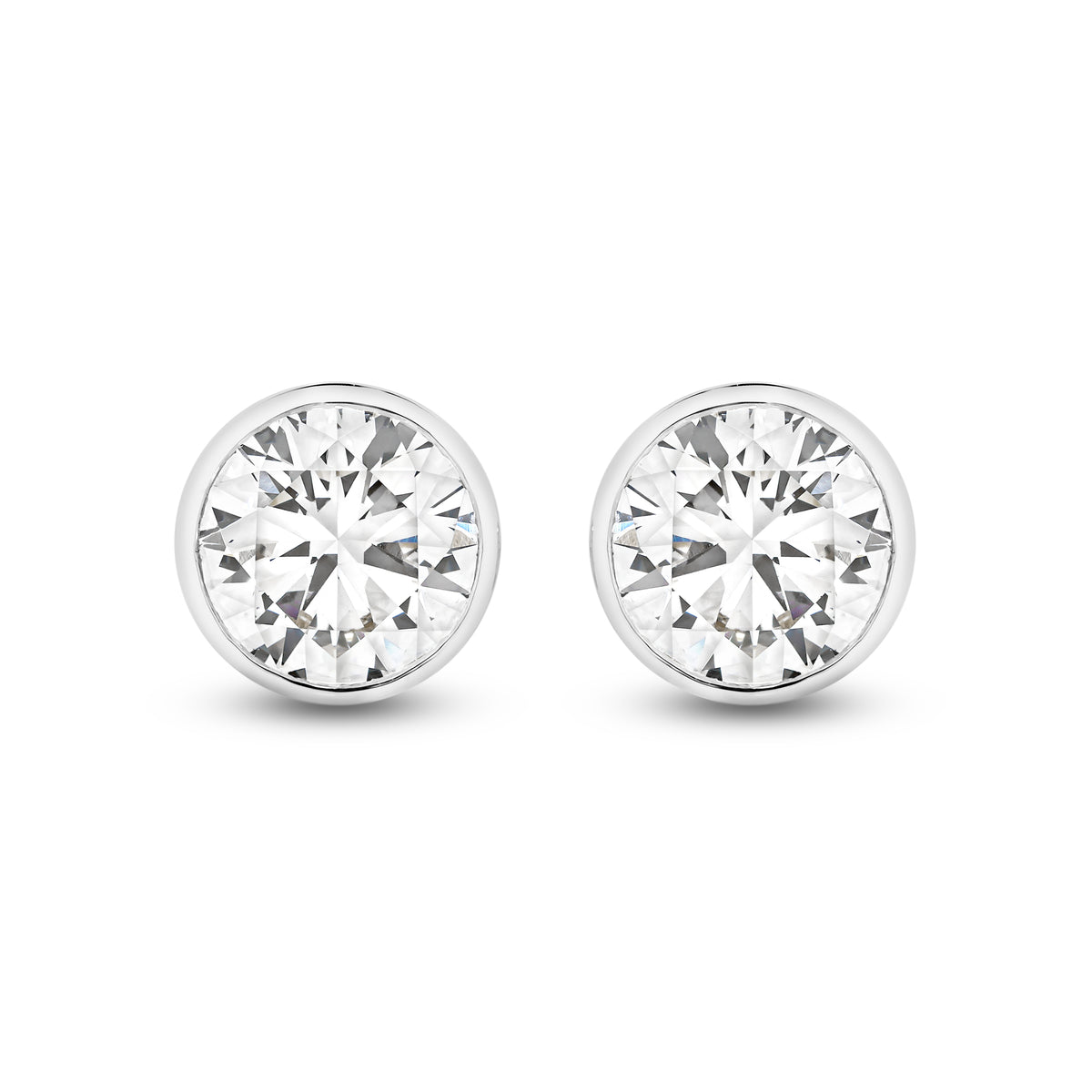 The Aurelia Earrings - Round Bezel Studs