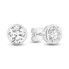 The Aurelia Earrings - Round Bezel Studs
