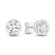 The Aurelia Earrings - Round Bezel Studs